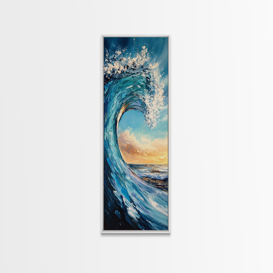 Breaking Wave, surf wall art, ocean painting, seascape painting, Hawaii art, nautical painting, Canvas Print