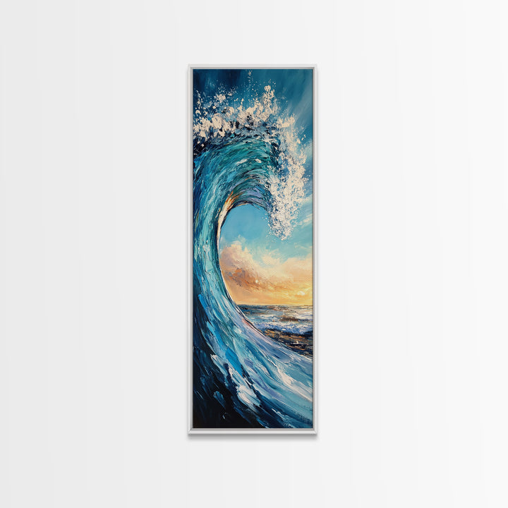 Breaking Wave, surf wall art, ocean painting, seascape painting, Hawaii art, nautical painting, Canvas Print