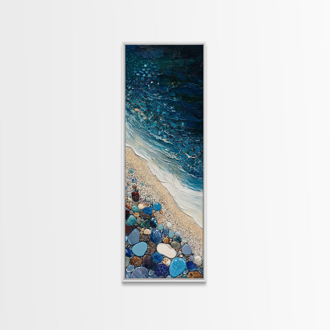 Mystical Torch, phoenix metal art, wabi sabi art, framed canvas, Ozymandias art, dark romance painting, blue and green wall art