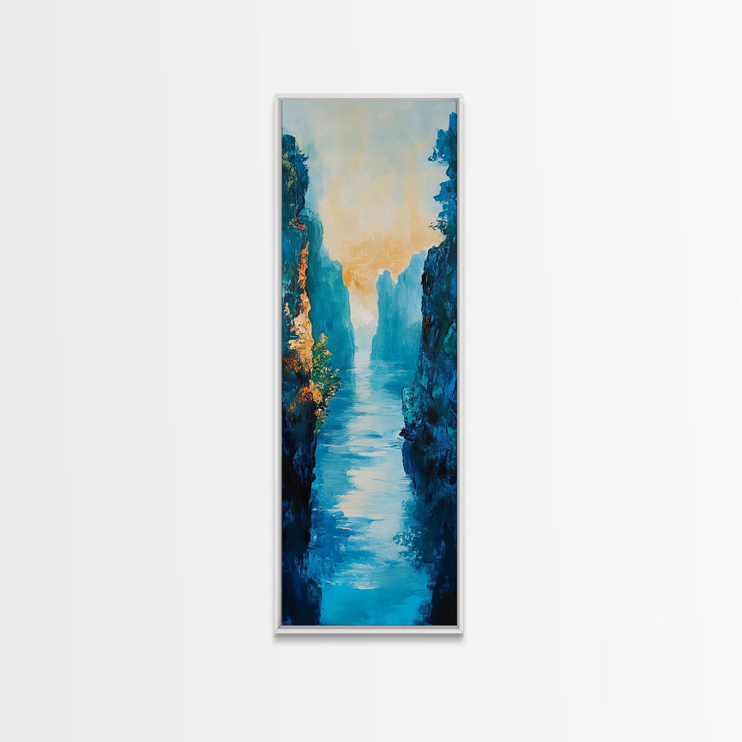 Canyon River, Southwest Wall Art, Moody Landscape, Nature Wall Art, Vertical Wall Art, Living Room Art, Canvas Print