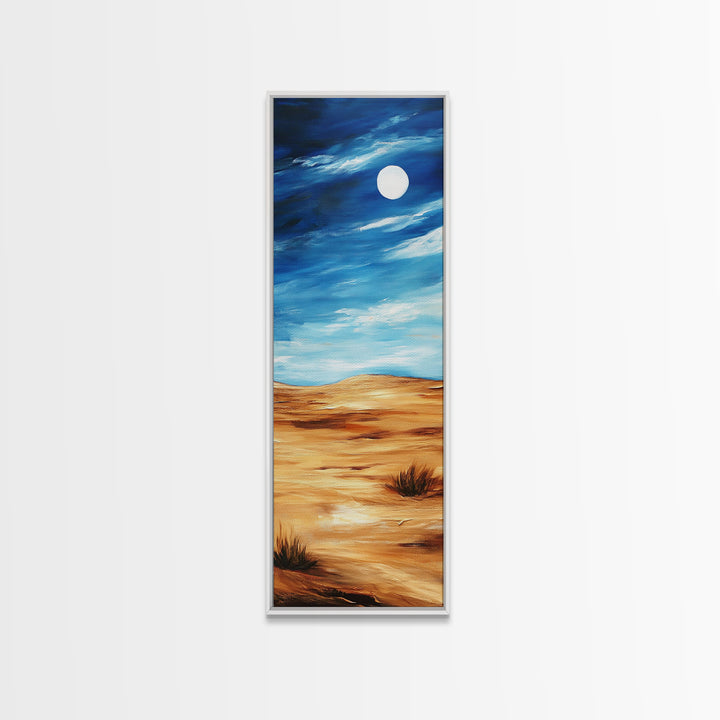 Desert Moon, southwest wall art, framed canvas print, boho art, landscape painting, rustic wall art, above couch art
