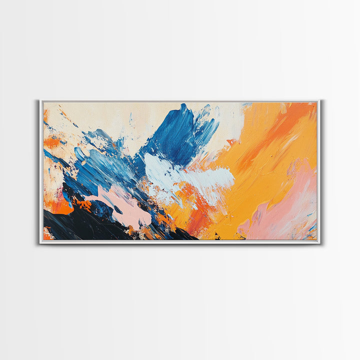 Abstract Splash, Pink Orange Wall Art, Canvas Print, Blue And Green Wall Art, Teal Wall Art, Light Pink Wall Art, Whimsical Art