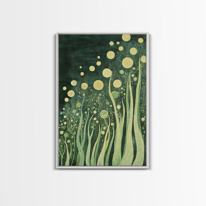 Abstract Nature, Green Wall Art, Botanical Prints, Canvas Print, Boho Art, Living Room Wall Art, Minimalist Art, Wabi Sabi Decor