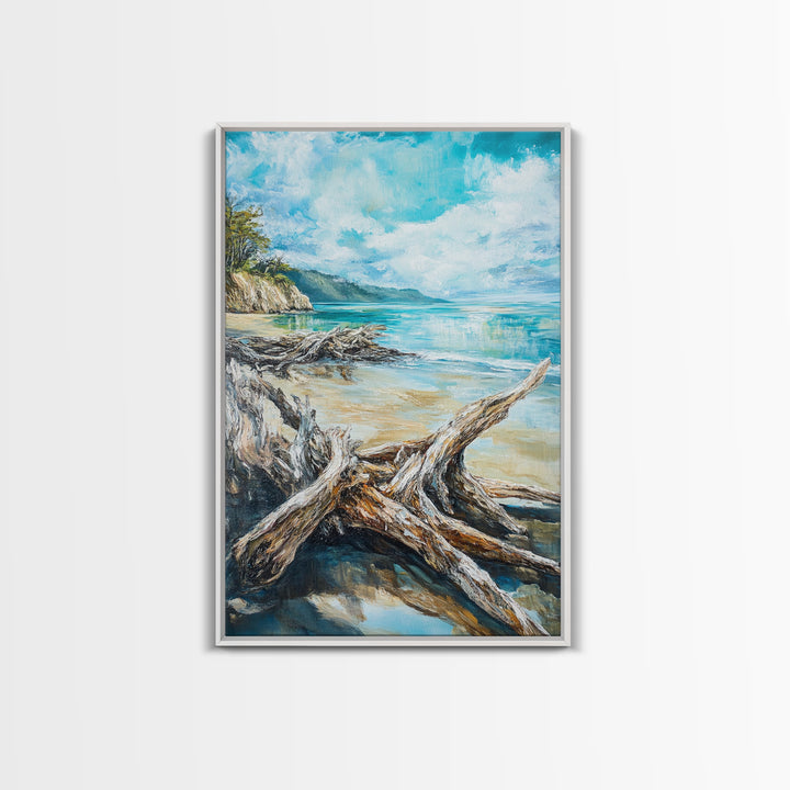 Beach, coastal painting, ocean painting, landscape painting, framed canvas print, lake Tahoe art, nautical wall art, beach house decor