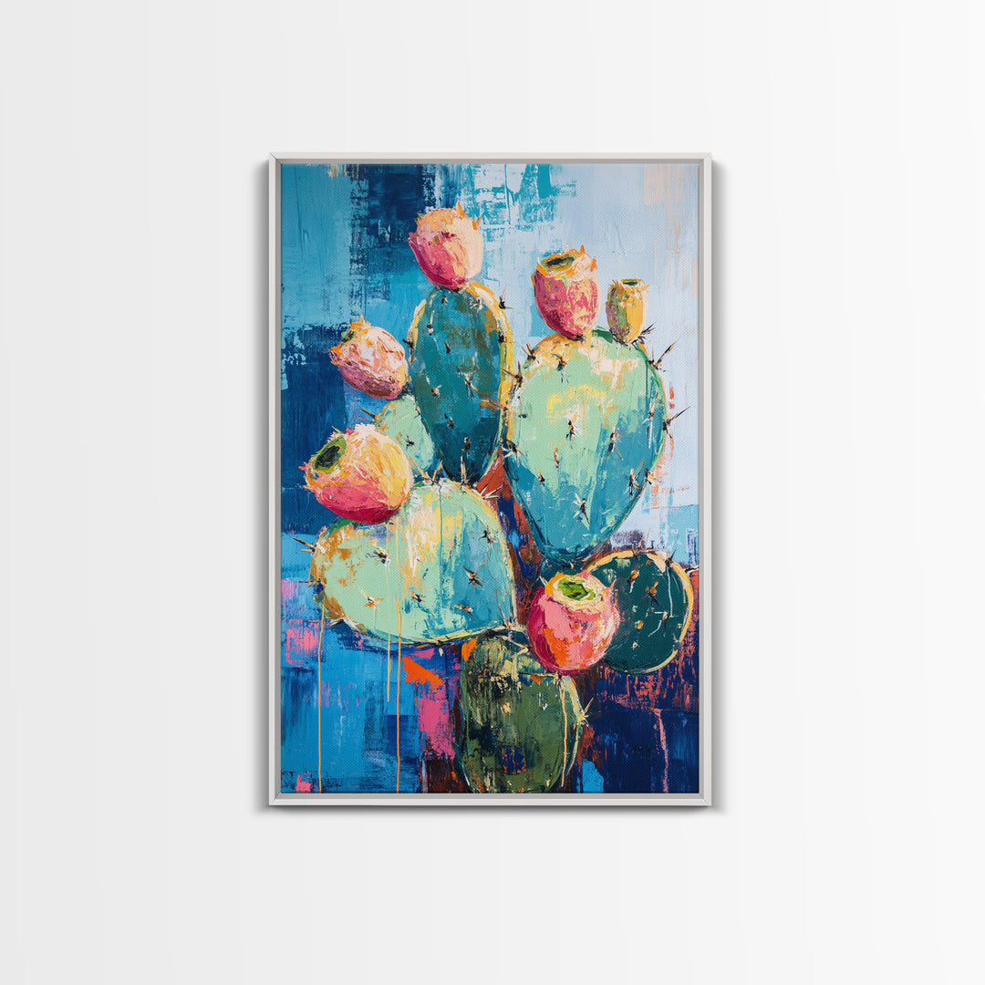 Agave Painting, southwest wall art, boho art, desert landscape, cactus painting, rustic decor, framed canvas print, bold home decor