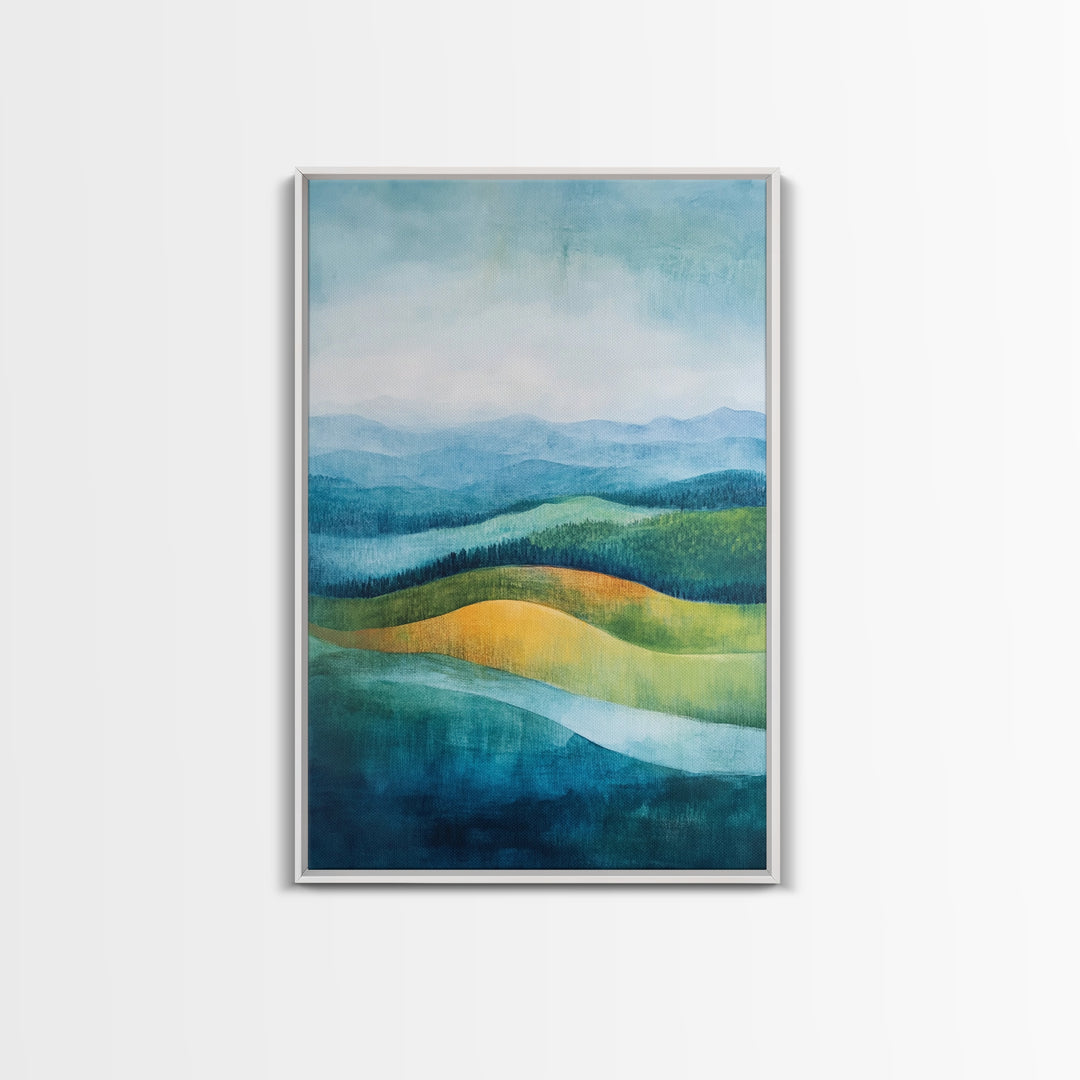 Rolling Hills, Mountain Painting, Canvas Print, Landscape Art, Southwest Wall Art, Rustic Decor, Minimalist Art, Gift Idea