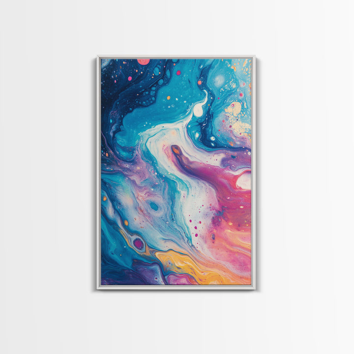 Cosmic Swirl Art, Space Wall Decor, Abstract Galaxy Art, Moody Blue Art, Science Art, Canvas Print, Bedroom Wall Decor, Gift Idea