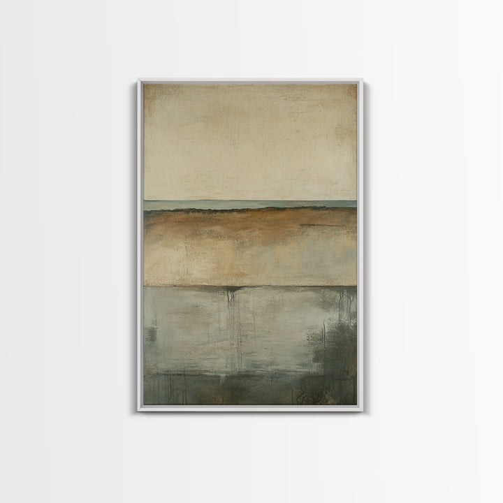 Neutral Abstract Framed Canvas Print Modern Minimalist Wall Art, Earth Tone Painting, Contemporary Office Art, Scandinavian Home Decor