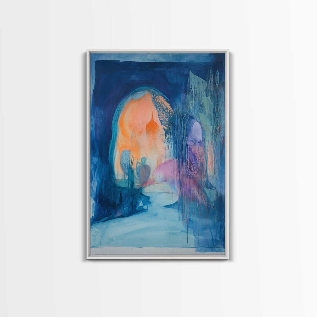 Mystical Arch, Moroccan Wall Art, Wabi Sabi Wall Art, Dark Romance Painting, Moody Art, Canvas Print, Living Room Art