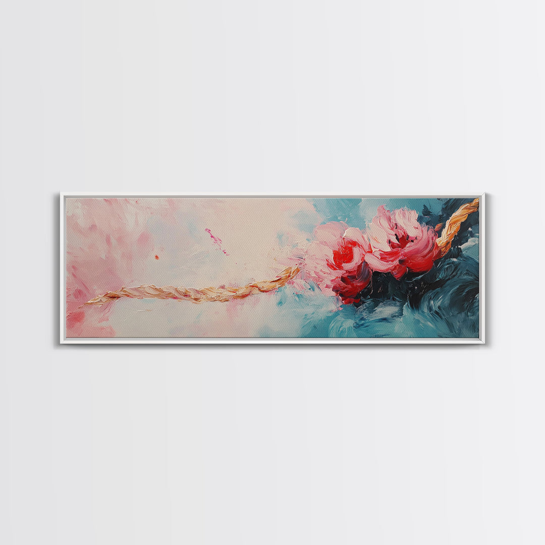 Romantic Floral Abstract Art, Soft Pastel Textured Painting, Feminine Boho Decor, Modern Bedroom Wall Art, Elegant Home Art