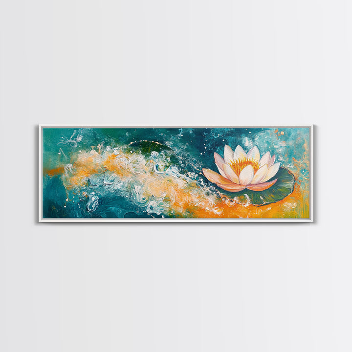 Abstract Water Lily Art, Dreamy Floral Painting, Tranquil Zen Home Decor, Serene Botanical Wall Art, Modern Living Room Artwork