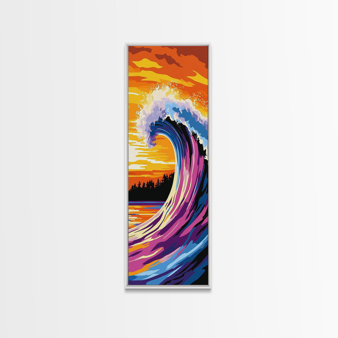 Ocean Wave, Sunset Surf, Coastal Art, Canvas Print, Beach House Decor, Living Room Wall Art, Vibrant Seascape, Nautical Theme