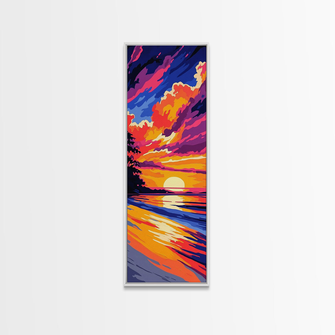 Ocean Sunset, Beach Wall Art, Coastal Decor, Relaxing Artwork, Modern Seascape, Bedroom Decor, Canvas Print, Summer Vibes