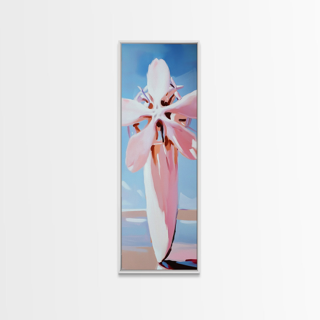 Pink Blossom Bloom, Soft Nature Art, Gentle Pastels, Tranquil Scene, Framed Canvas Print, Bedroom Wall Art, Botanical Decor