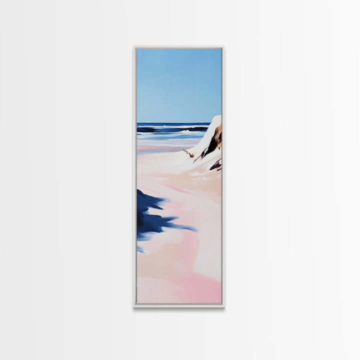 Ocean Shore, Coastal Landscape Art, Beach House Wall Decor, Pastel Seascape, Nautical Art, Tranquil Wall Art, Canvas Print