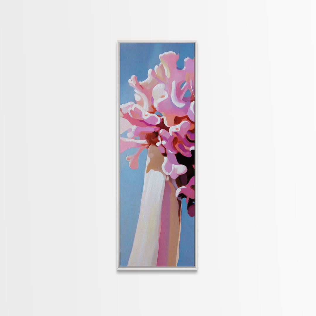 Romantic Bloom, Abstract Flowers, Pastel Art, Canvas Print, Feminine Home Decor, Minimalist Painting, Bedroom Aesthetic, Spring Wall Art