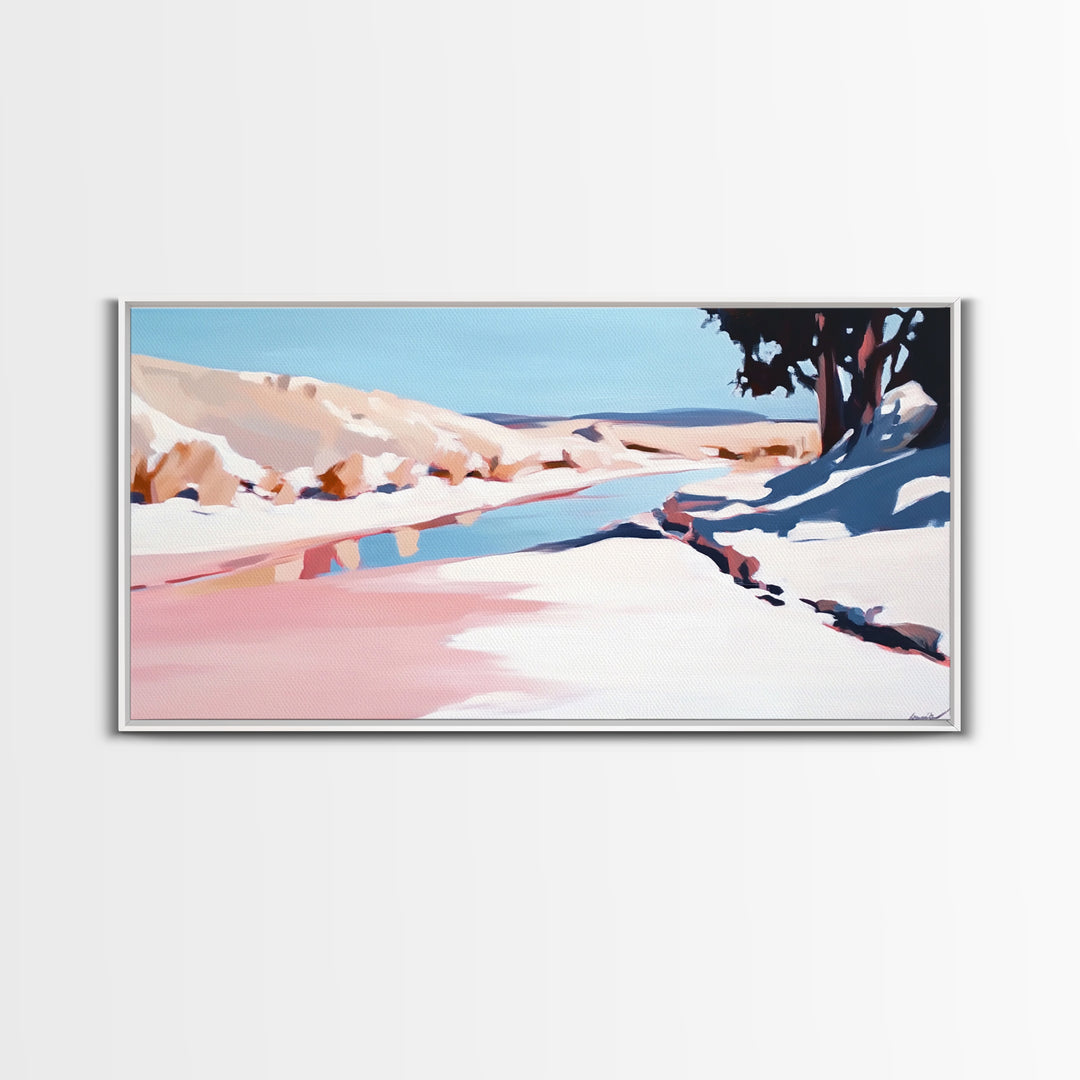 River Landscape, Nature Wall Art, Serene Water Scene, Tranquil Wilderness Painting, Country Home Decor, Scenic Canvas Print