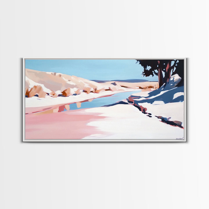 River Landscape, Nature Wall Art, Serene Water Scene, Tranquil Wilderness Painting, Country Home Decor, Scenic Canvas Print