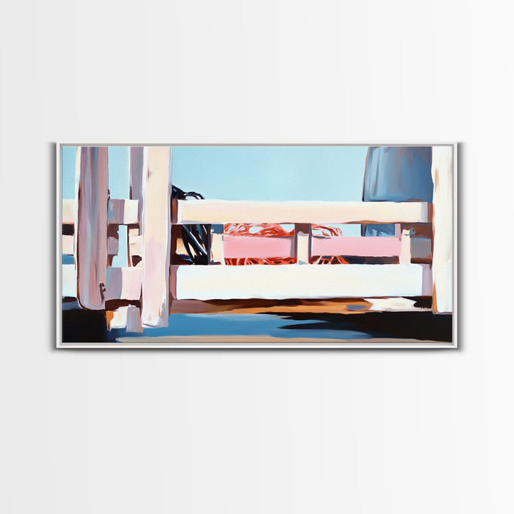 Boardwalk by the Beach, Coastal Landscape Print, Seaside Home Decor, Nautical Beach House, Minimalist Summer Art, Living Room Canvas Print