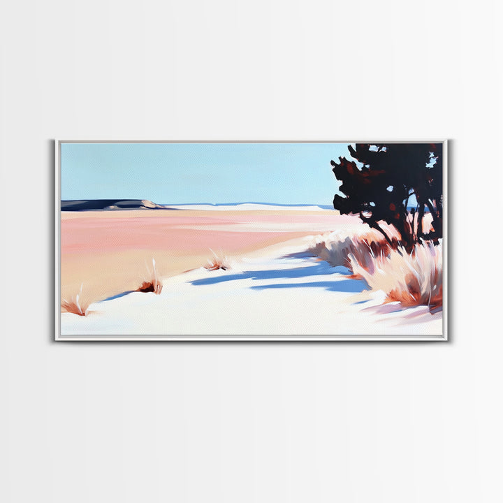 Desert Pathway, Minimalist Landscape Art, Warm Pastel Print, Earthy Aesthetic, Rustic Wall Decor, Bedroom Art, Canvas Print