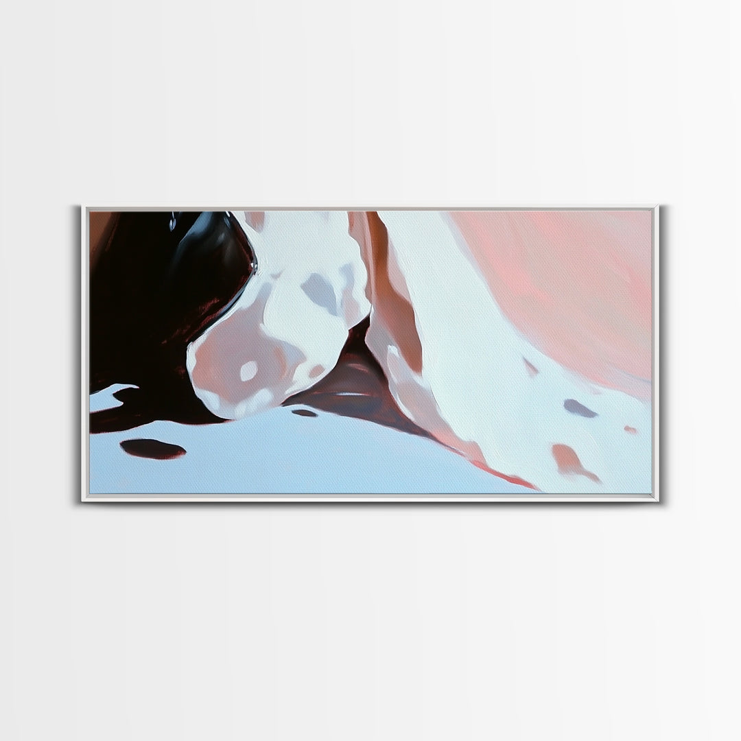 Close Up, Abstract Soft Art, Dreamy Minimalist Painting, Pastel Blue and Pink, Aesthetic Wall Decor, Neutral Modern Art, Canvas Print