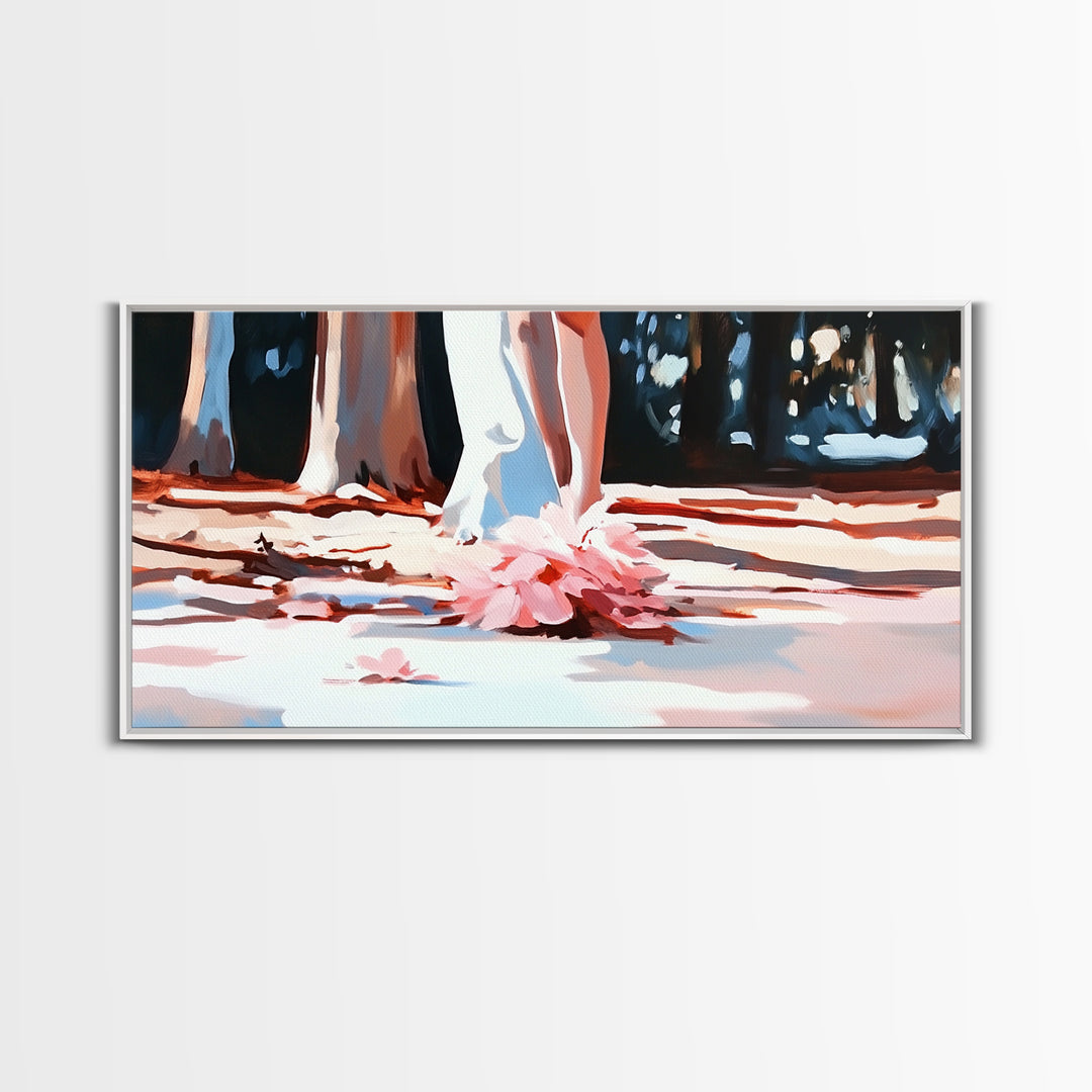 Blush Wedding, Romantic Art, Framed Canvas Print, Elegant Wall Decor, Feminine Painting, Modern Bedroom Art, Minimalist Aesthetic