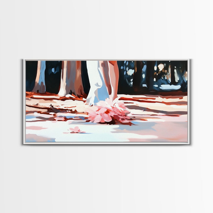 Blush Wedding, Romantic Art, Framed Canvas Print, Elegant Wall Decor, Feminine Painting, Modern Bedroom Art, Minimalist Aesthetic