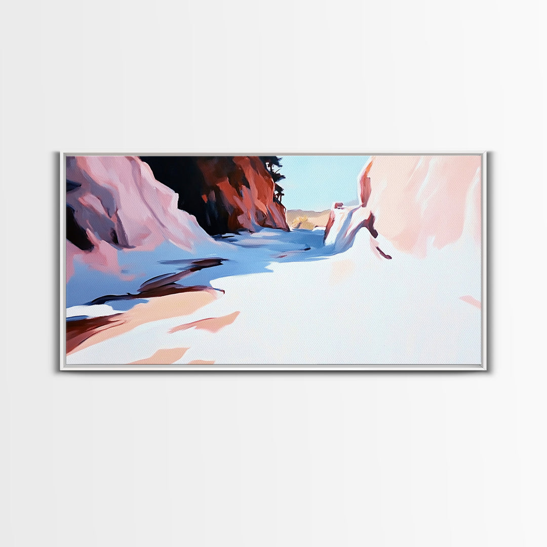 Canyon Landscape, Desert Painting, Western Wall Art, Nature Inspired Decor, Earth Tone Artwork, Framed Canvas Print, Boho Home Aesthetic