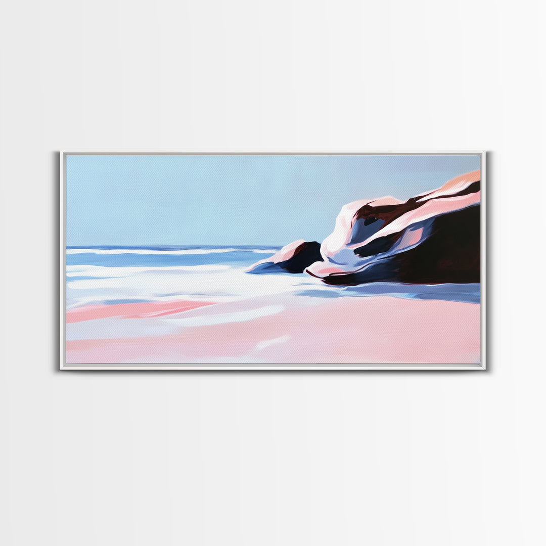 Ocean Breeze, Rolling Waves, Beach Escape, Canvas Print, Coastal Wall Art, Living Room Decor, Nautical Painting, Blue Seaside Art