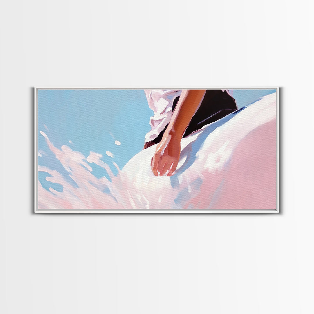 Ocean Breeze, Surreal Splash, Coastal Aesthetic, Modern Beach Art, Nautical Decor, Bedroom Wall Art, Dreamy Pastel Art, Canvas Print