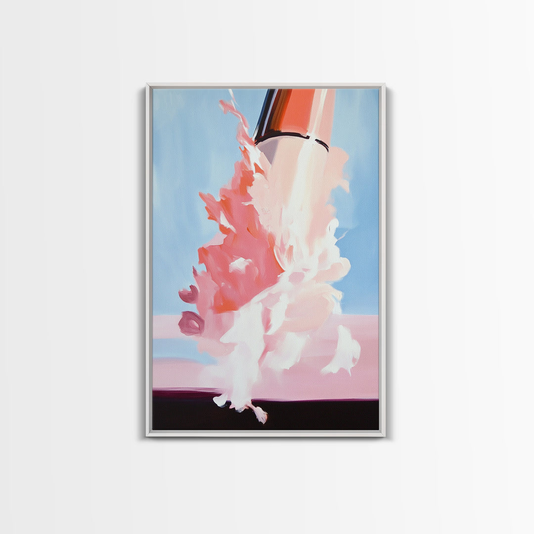 Cosmic Blast, Space Art, Sci-Fi Painting, Framed Canvas Print, Futuristic Wall Art, Modern Home Decor, Space Exploration Artwork