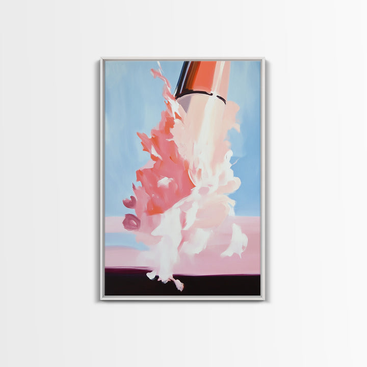 Cosmic Blast, Space Art, Sci-Fi Painting, Framed Canvas Print, Futuristic Wall Art, Modern Home Decor, Space Exploration Artwork