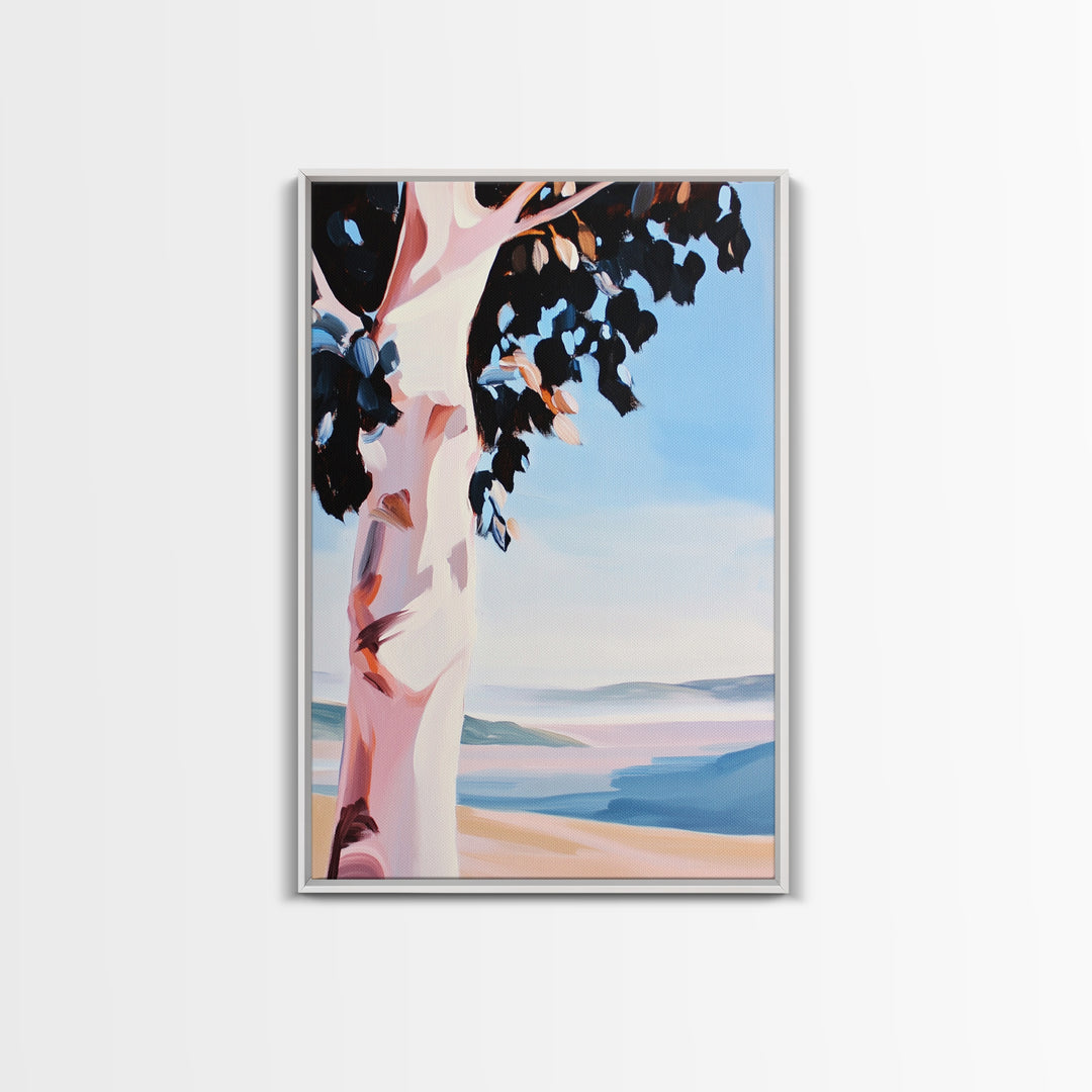 Birch Tree, Forest Wall Art, Nature Inspired Decor, Scandinavian Aesthetic, Woodland Theme, Earthy Tones, Canvas Print, Serene Landscape