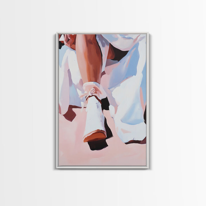 Ballet Shoes, Feminine Art, Elegant Decor, Fashion Print, Framed Canvas Print, Modern Wall Art, Soft Aesthetic, Romantic Artwork