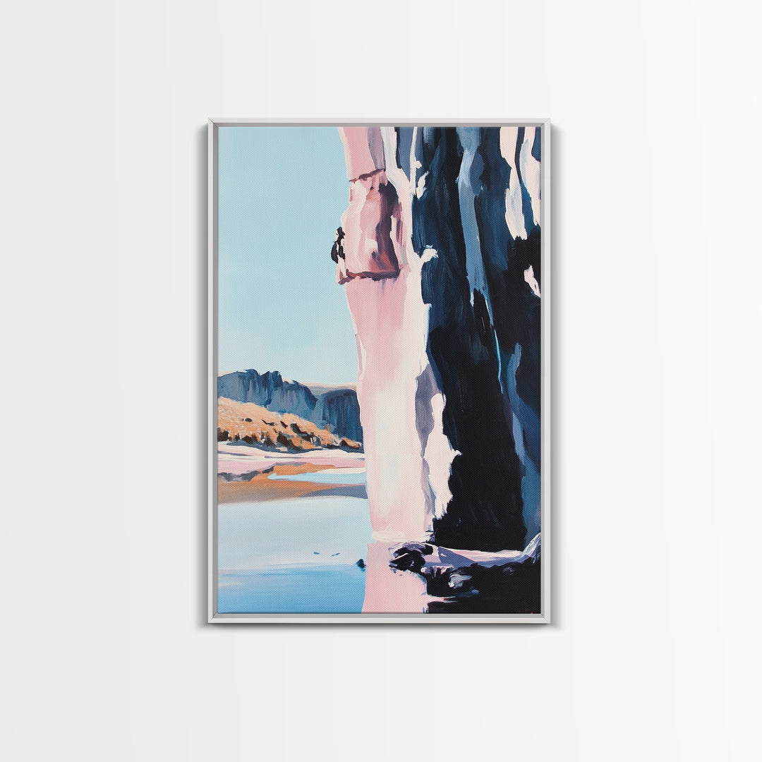 Canyon Cliff, Nature Print, Desert Landscape, Travel Wall Art, Framed Canvas Print, Boho Decor, Southwest Aesthetic, Modern Minimalism