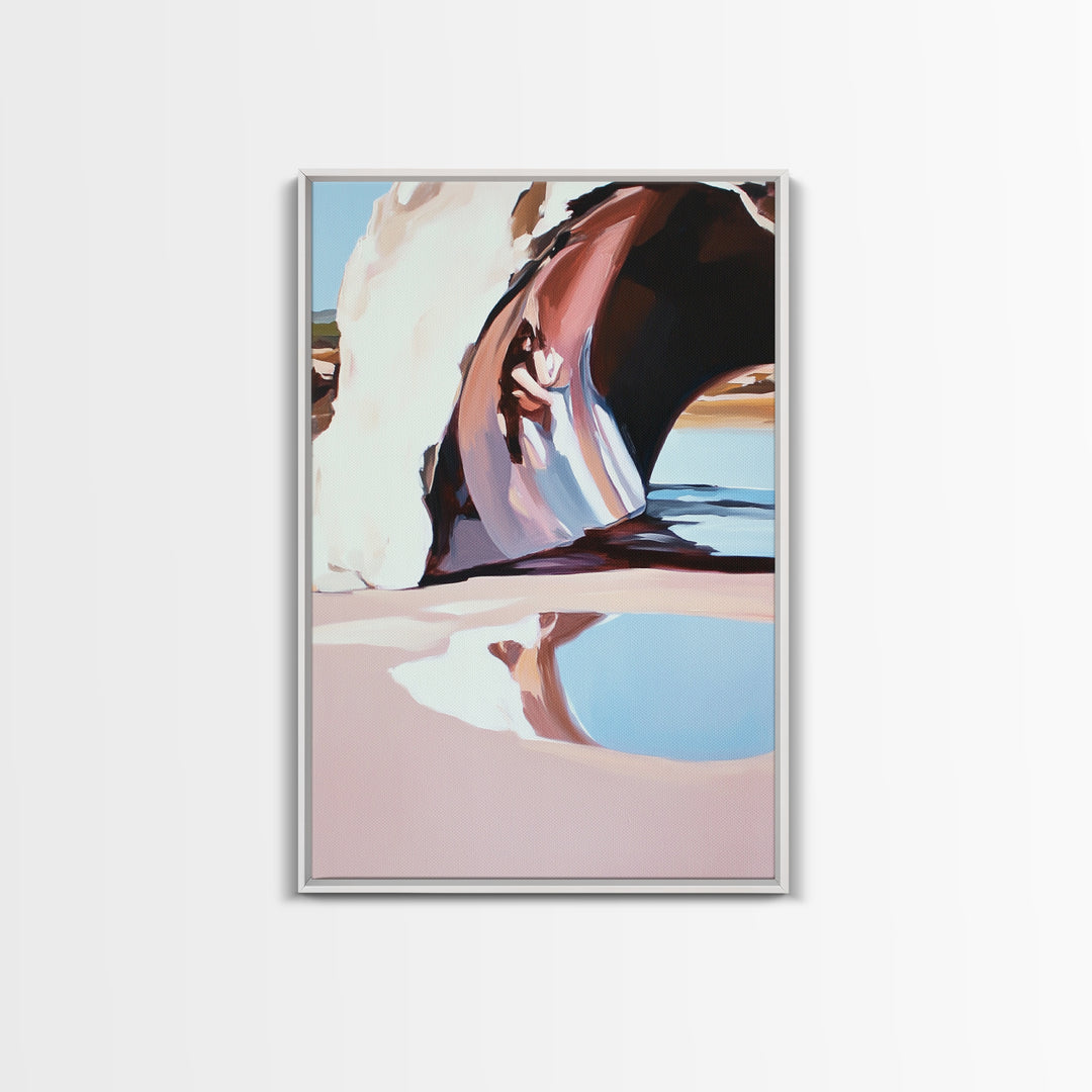 Desert Arch, Dreamy Reflection, Surreal Landscape, Boho Wall Art, Nature Inspired, Earthy Decor, Framed Canvas Print, Bedroom