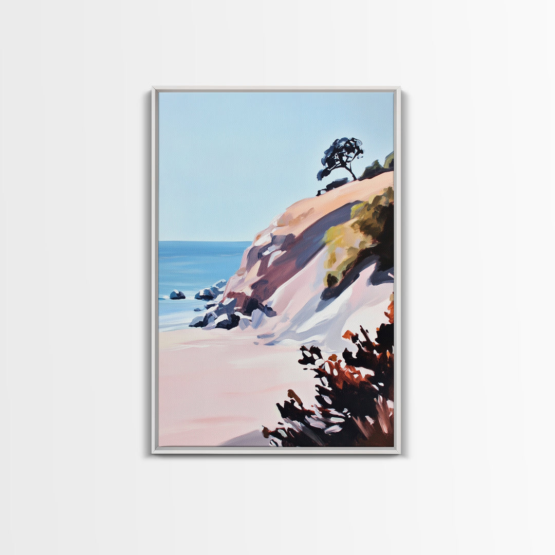 Coastal Cliffs, Ocean View, Seascape, Canvas Print, Beach Wall Art, Modern Home Decor, Minimalist Artwork, Bedroom Wall Art
