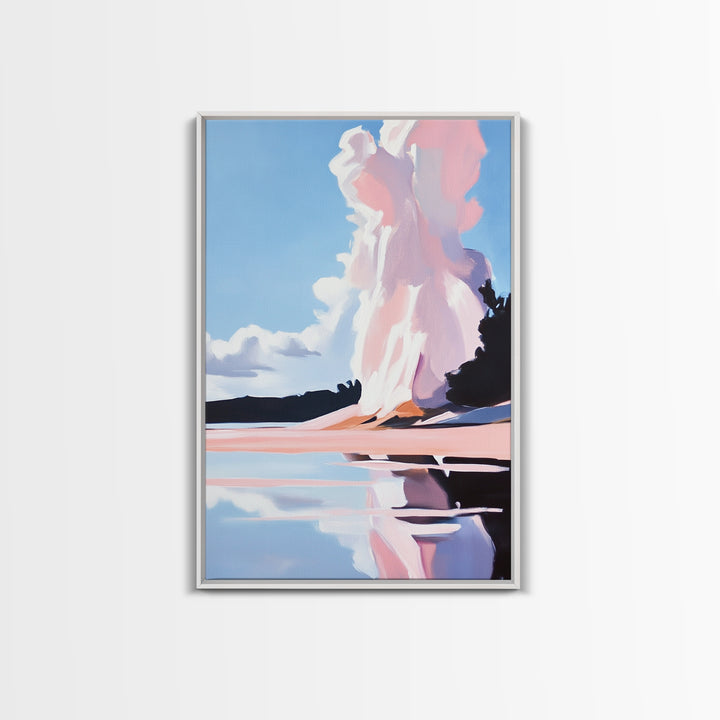 Cloud Reflection, Sky and Water Art, Dreamy Seascape Print, Framed Canvas Print, Serene Coastal Decor, Modern Nature Artwork