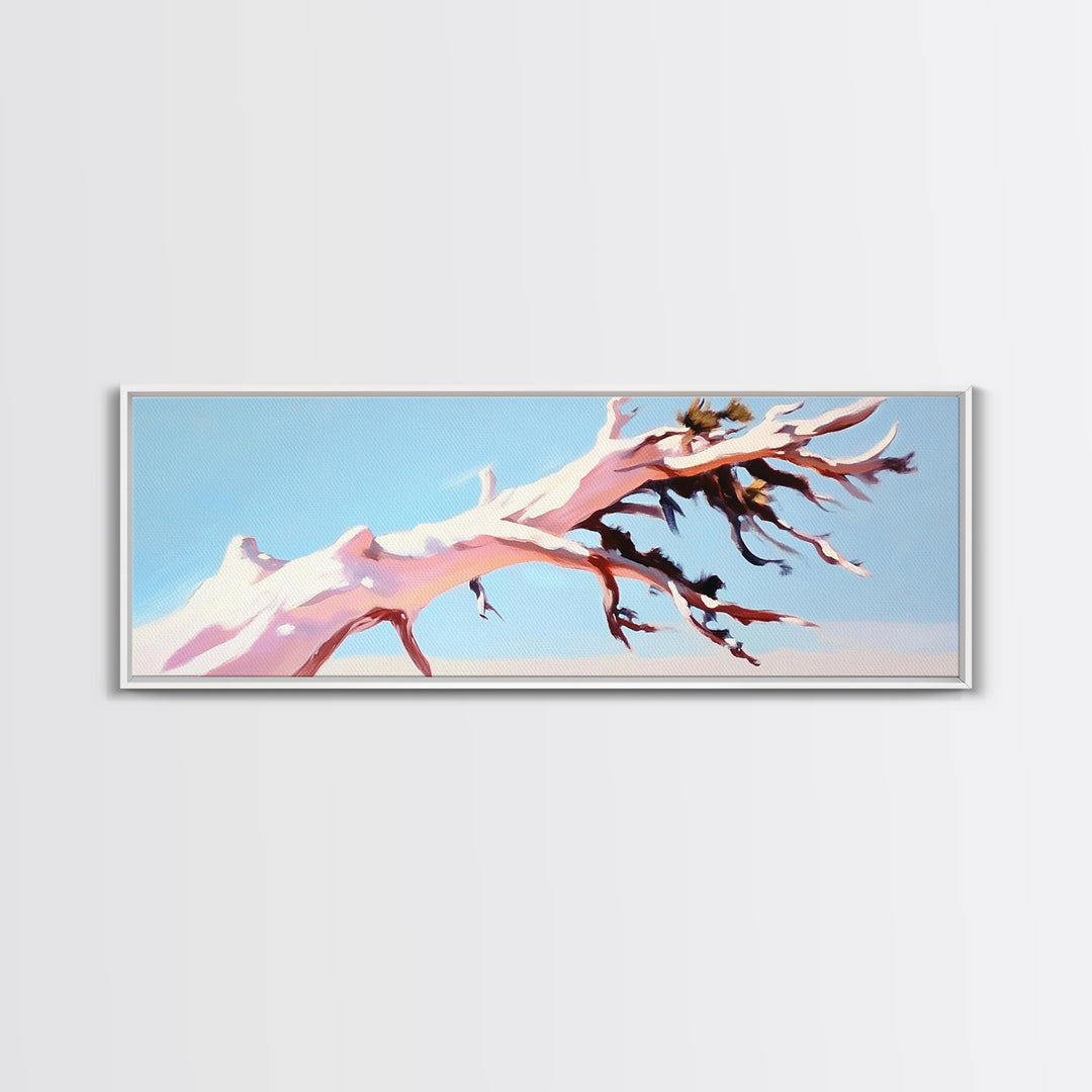 Desert Tree, Abstract Landscape, Earthy Tones, Canvas Print, Minimalist Nature Art, Living Room Wall Decor, Modern Boho Painting