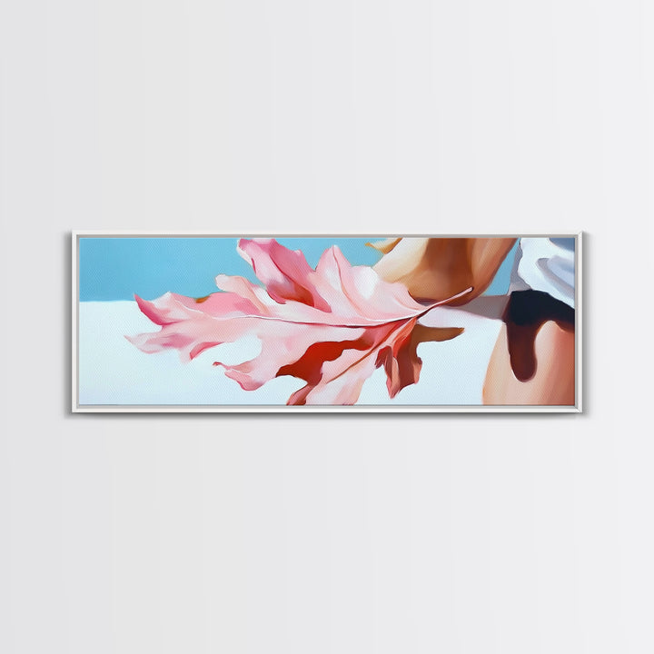 Autumn Leaf, Feminine Hand, Fall Tones, Framed Canvas Print, Cozy Wall Art, Minimalist Fall Decor, Neutral Aesthetic, Boho Art