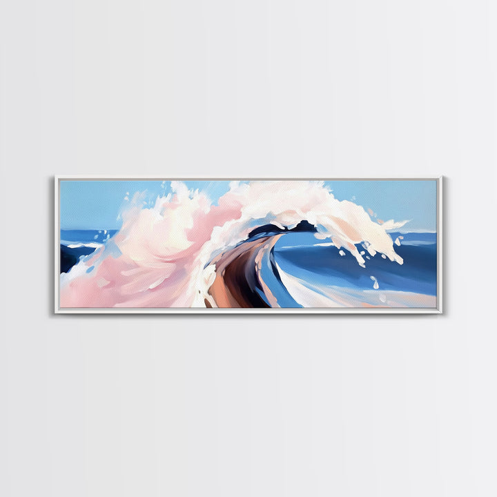 Calm Waters, Woman by Rocks, Relaxing Beach, Nature Inspired, Framed Canvas Print, Minimalist Wall Art, Bathroom Decor, Serenity