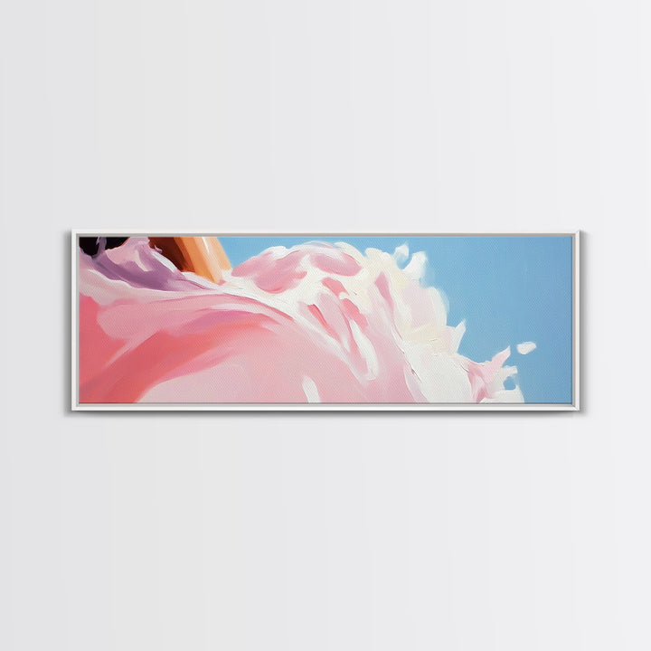 Abstract Floral Art, Soft Pink Flowers, Boho Home Decor, Minimalist Framed Canvas Print, Elegant Wall Art, Feminine Bedroom Painting