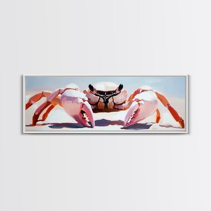Crab Art, Beach Wall Art, Coastal Decor, Nautical Painting, Ocean Animal Print, Pastel Tones, Living Room Art, Canvas Print