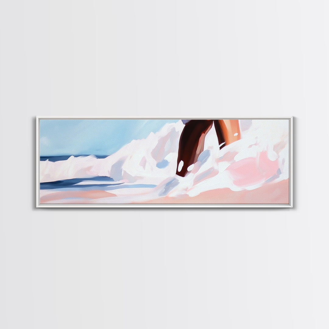 Ocean Splash Painting, Coastal Wave Print, Minimalist Beach Art, Soft Pastel Seascape, Large Canvas Print, Boho Home Decor, Bedroom Art