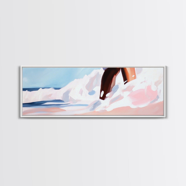Ocean Splash Painting, Coastal Wave Print, Minimalist Beach Art, Soft Pastel Seascape, Large Canvas Print, Boho Home Decor, Bedroom Art