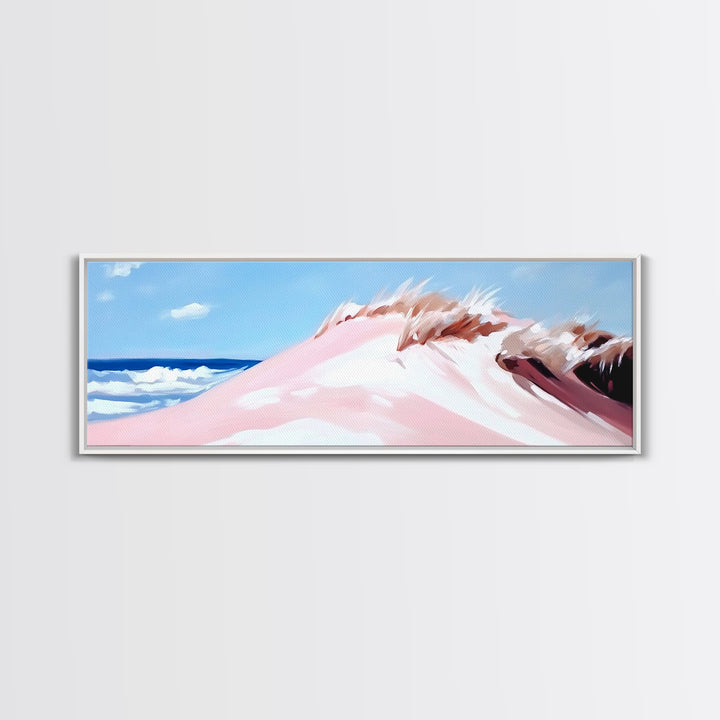 Coastal Dunes, Ocean Breeze, Beach Landscape, Pastel Art, Canvas Print, Nautical Wall Art, Bathroom Decor, Coastal Home Art