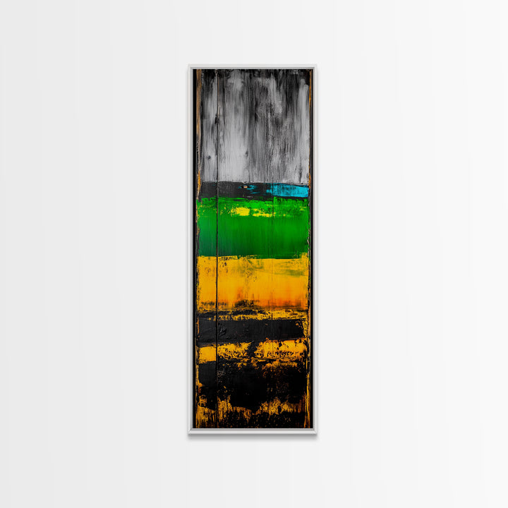 Rustic Abstract, Distressed Wood Texture Painting, Modern Farmhouse Wall Art, Framed Canvas Print, Industrial Decor, Neutral Artwork