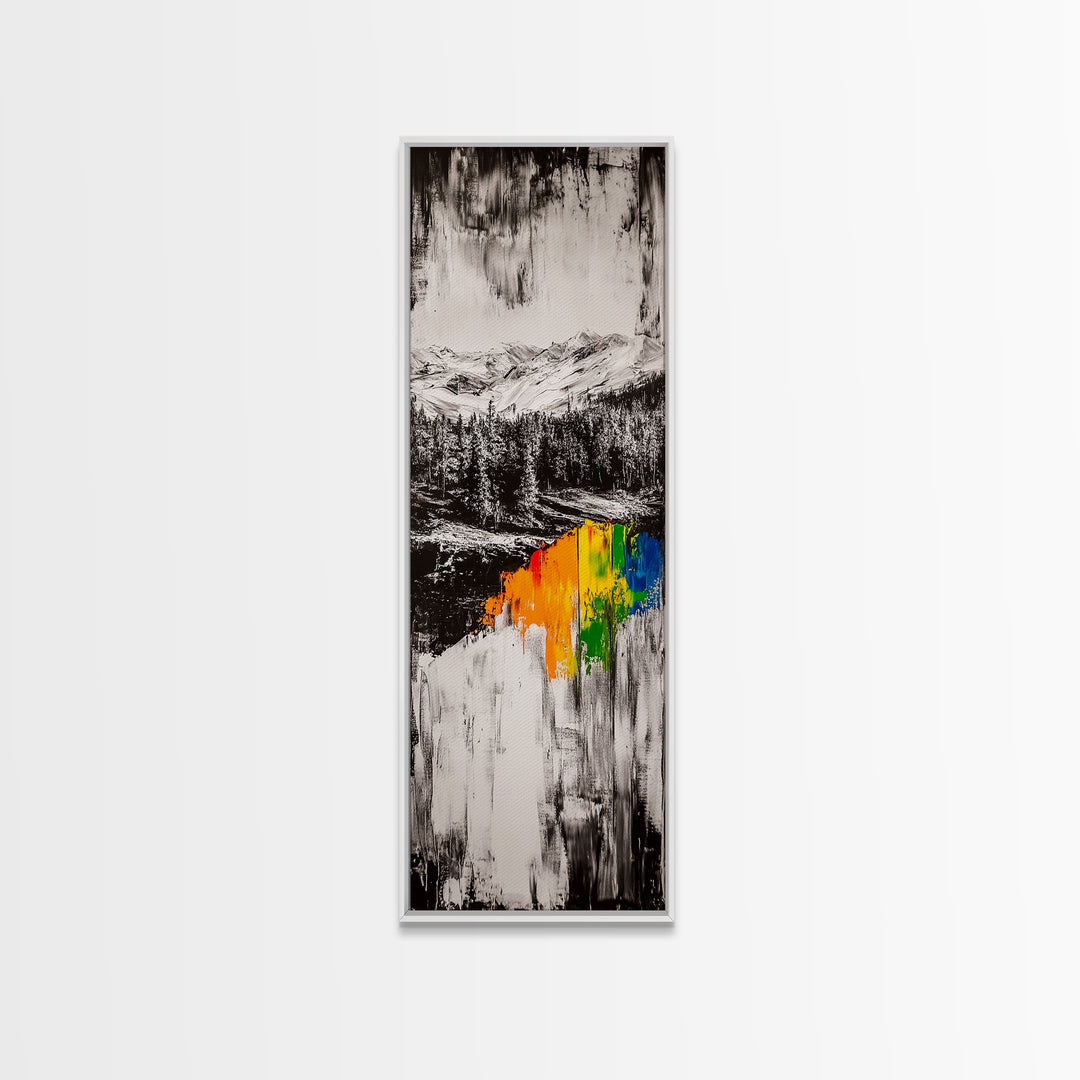 Autumn Hills, Colorful Fall Landscape, Rustic Cabin Art, Modern Impressionist, Vibrant Nature Scene, Canvas Print