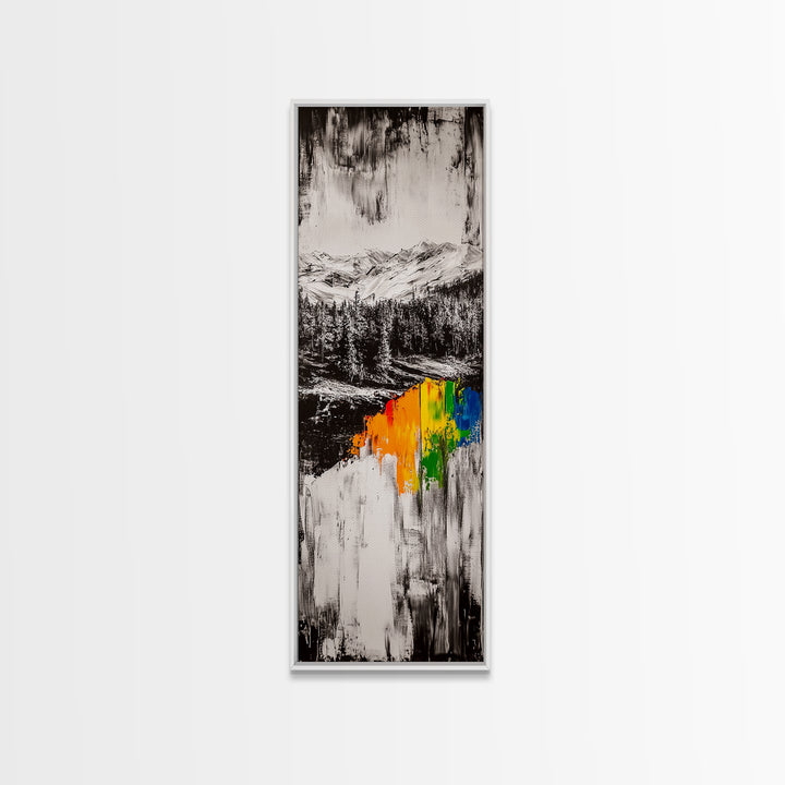 Autumn Hills, Colorful Fall Landscape, Rustic Cabin Art, Modern Impressionist, Vibrant Nature Scene, Canvas Print