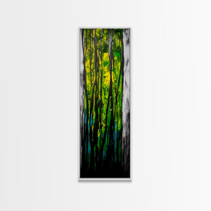 Abstract Forest, Green Nature, Textured Painting, Boho Wall Art, Canvas Print, Modern Home Decor, Living Room Art, Earthy Tones